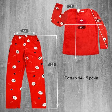 Оптом.Пижама для девочек 11310 Красный 10-11