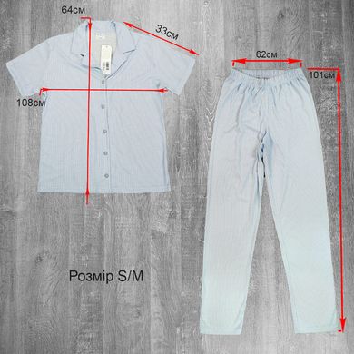 Wholesale.Pajamas 90120-2 Grey-blue S/M